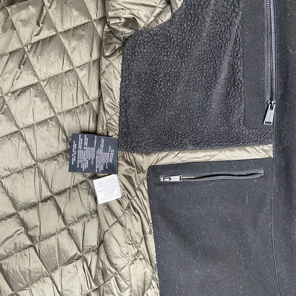 Cole Haan Black Quilted Lining Hooded Wool Stadium Cloth Pea Coat Size XL - Picture 4 of 11